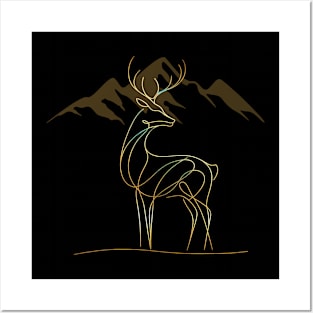 Wilderness Wonders A Deer Amongst the Mountains Camping Experience Posters and Art